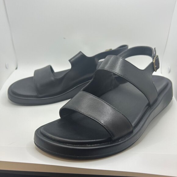 Vionic MADERA Black Leather Open Toe Slingback Ankle Strap Shoes 11 - Picture 9 of 11